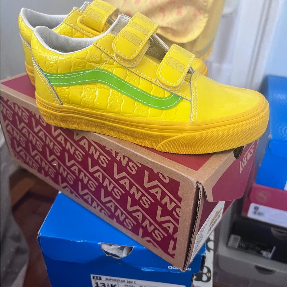 Vans Kids Bright Yellow and Green Sneakers